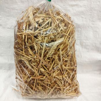 Stroh mit Knabberähren Hafer und Weizen gemischt getrocknet 500 g - Aktionsverkauf-